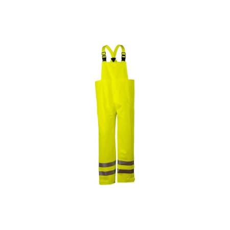 National Safety Apparel Arc H2O Flame Resistant Hi-Vis Rain Bib Overall, ANSI Class E, Yellow, 2XL R40RL142X